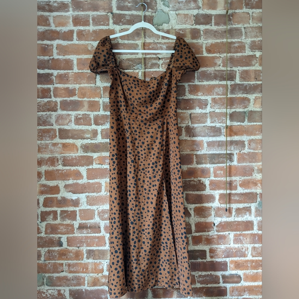 FEW MODA - Leopard Print Midi Dress with high sit - 8